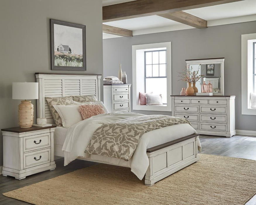 Hillcrest Rectangular Dresser Mirror Dark Rum and White - Home Discount Furniture - NJ-linden