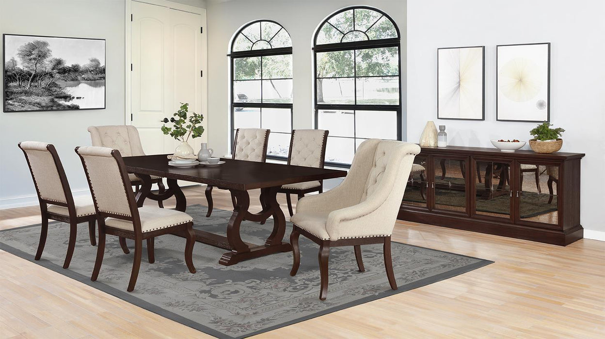 Brockway Trestle Dining Table Antique Java - Home Discount Furniture - NJ-linden