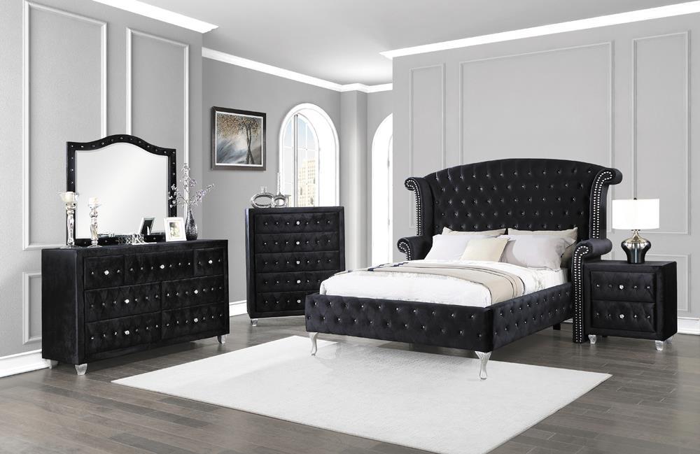 Deanna Queen Tufted Upholstered Bed Black - Home Discount Furniture - NJ-linden