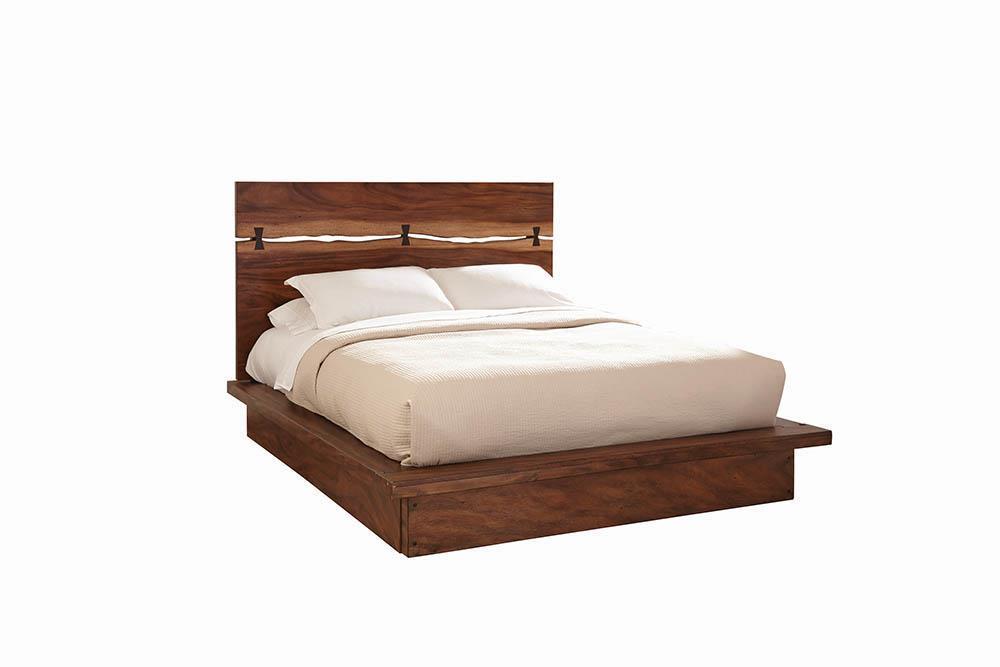 Winslow Queen Bed Smokey Walnut and Coffee Bean - Home Discount Furniture - NJ-linden