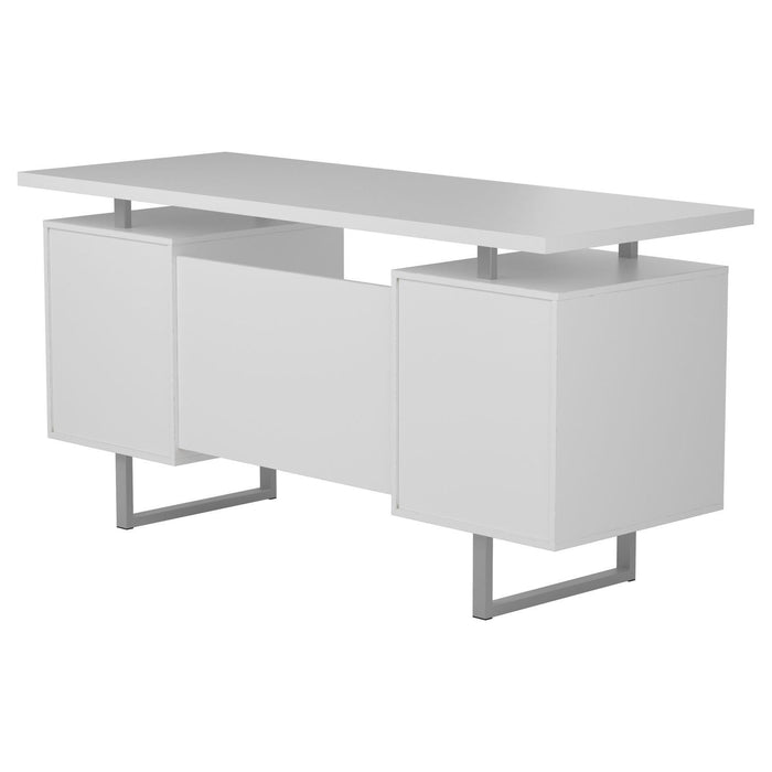 Lawtey Floating Top Office Desk Weathered Grey - Home Discount Furniture - NJ-linden