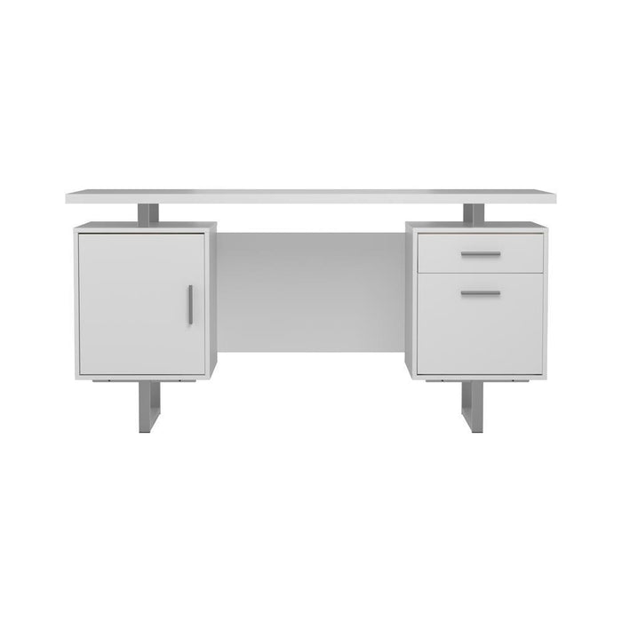 Lawtey Floating Top Office Desk Weathered Grey - Home Discount Furniture - NJ-linden