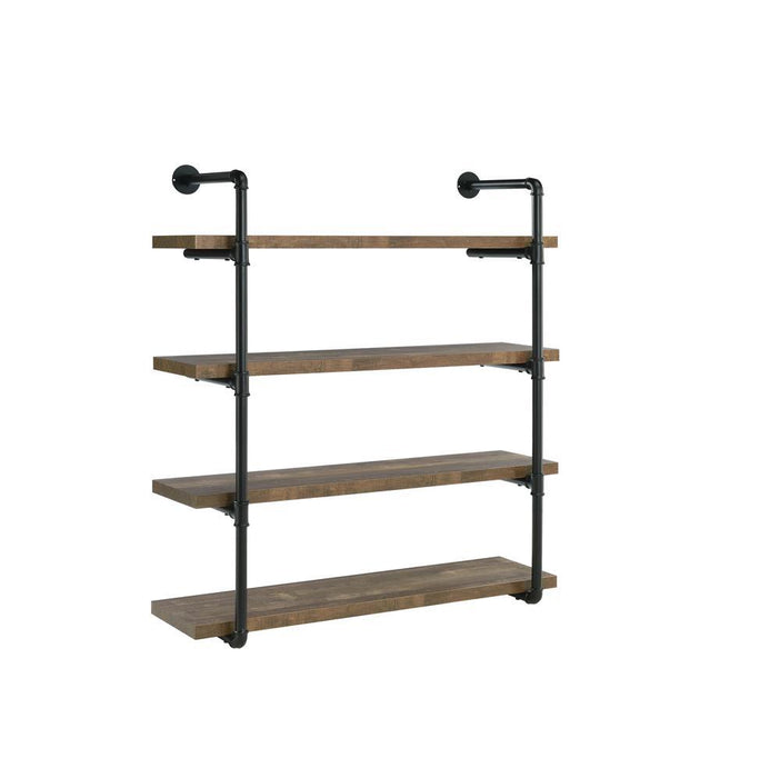 Elmcrest 40-inch Wall Shelf Black and Grey Driftwood - Home Discount Furniture - NJ-linden