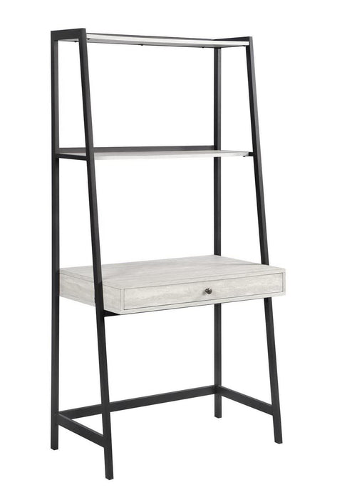 Pinckard 1-drawer Ladder Desk Grey Stone and Black - Home Discount Furniture - NJ-linden