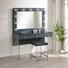 Afshan Upholstered Square Padded Cushion Vanity Stool - Home Discount Furniture - NJ-linden