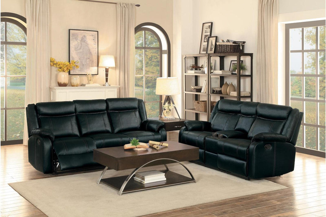 Jude Double Glider Recliner Sofa in Black 8201BLK-3 - Home Discount Furniture - NJ-linden