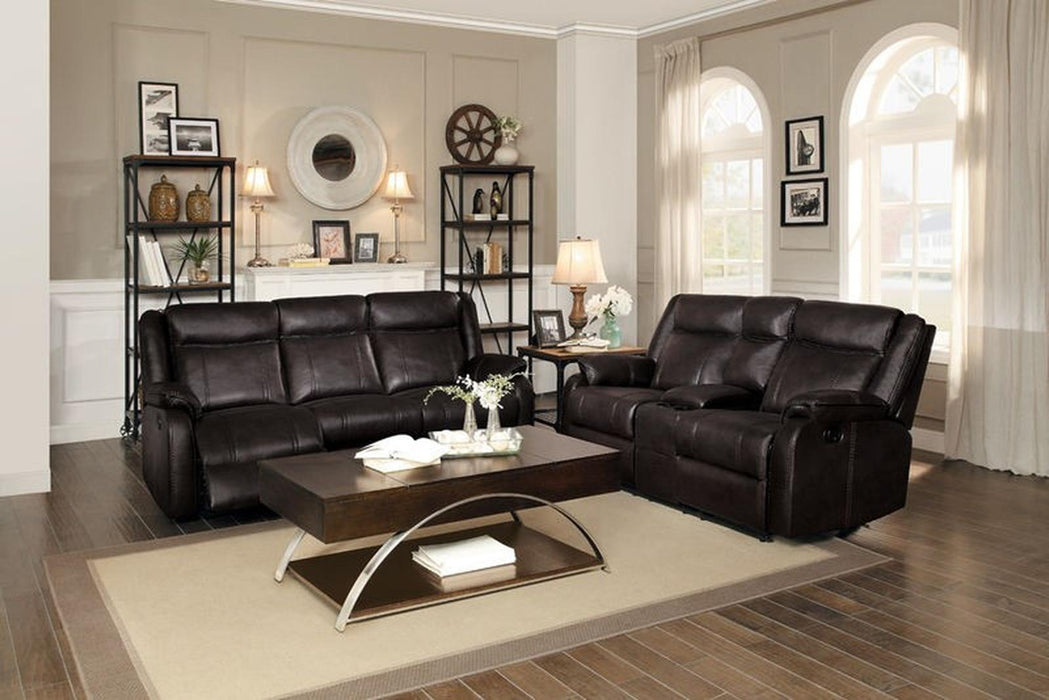 Jude Double Glider Recliner Sofa in Brown 8201BRW-3 - Home Discount Furniture - NJ-linden