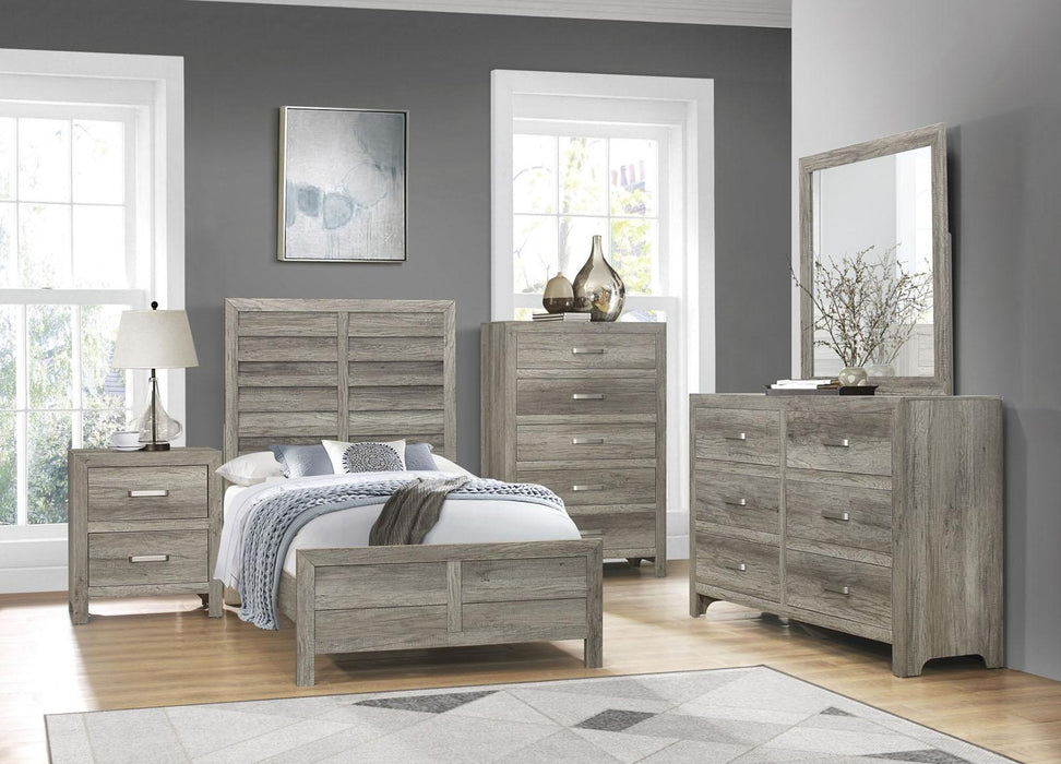 Homelegance Furniture Mandan 2 Drawer Nightstand in Weathered Gray 1910GY-4