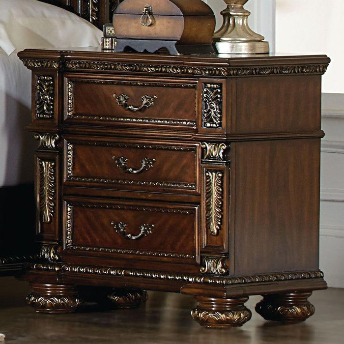 Homelegance Catalonia 3 Drawer Nightstand in Cherry 1824-4 - Home Discount Furniture - NJ-linden