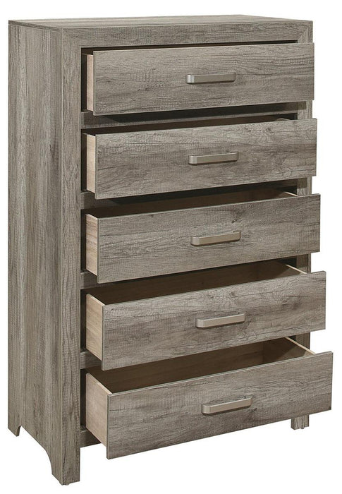 Homelegance Furniture Mandan 5 Drawer Chest in Weathered Gray 1910GY-9 - Home Discount Furniture - NJ-linden