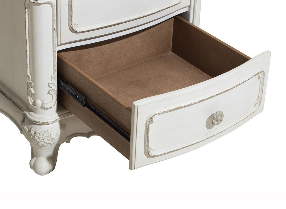 Homelegance Cinderella Night Stand in Antique White with Grey Rub-Through 1386NW-4 - Home Discount Furniture - NJ-linden