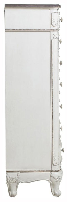 Homelegance Cinderella 7 Drawer Tall Chest Antique White with Grey Rub-Through 1386NW-12 - Home Discount Furniture - NJ-linden