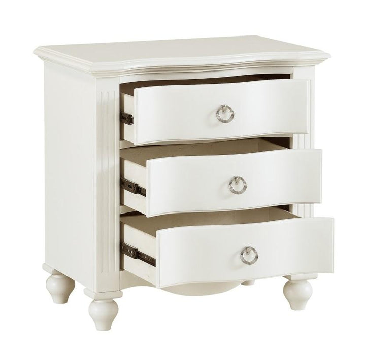 Homelegance Meghan 3 Drawer Nightstand in White 2058WH-4 - Home Discount Furniture - NJ-linden