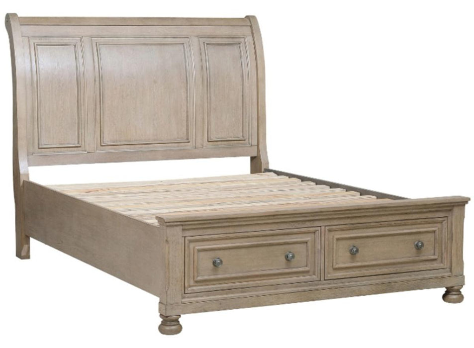 Homelegance Bethel Queen Sleigh Platform Bed with Footboard Storage in Gray 2259GY-1* - Home Discount Furniture - NJ-linden