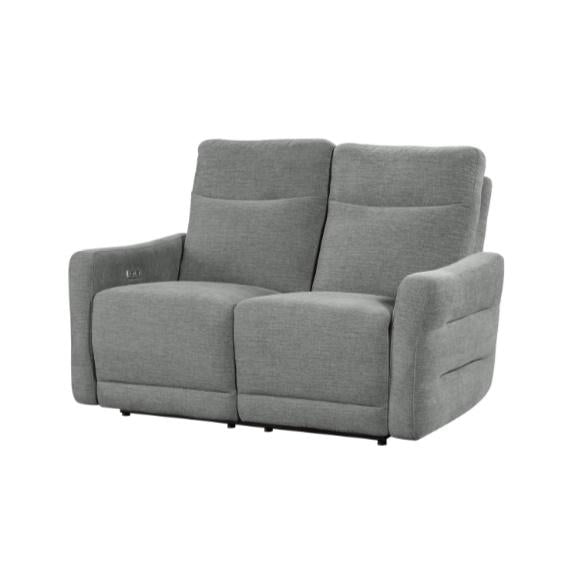 Homelegance Furniture Edition Power Double Lay Flat Reclining Loveseat in Dove Grey 9804DV-2PWH - Home Discount Furniture - NJ-linden