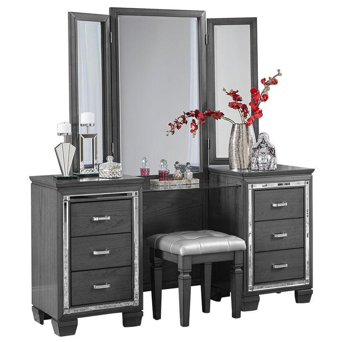 Homelegance Allura Vanity Stool in Gray 1916GY-14 - Home Discount Furniture - NJ-linden