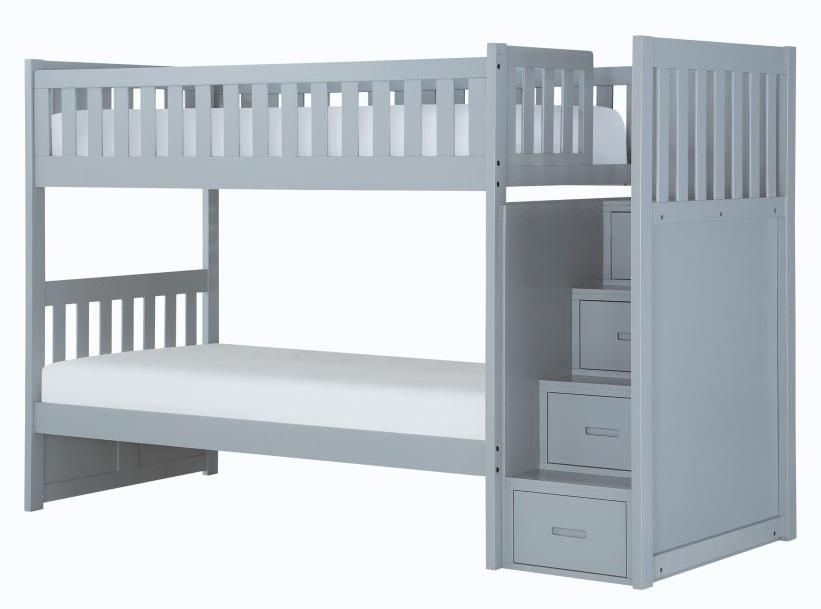 Homelegance Orion Bunk Bed w/ Reversible Step Storage in Gray B2063SB-1* - Home Discount Furniture - NJ-linden