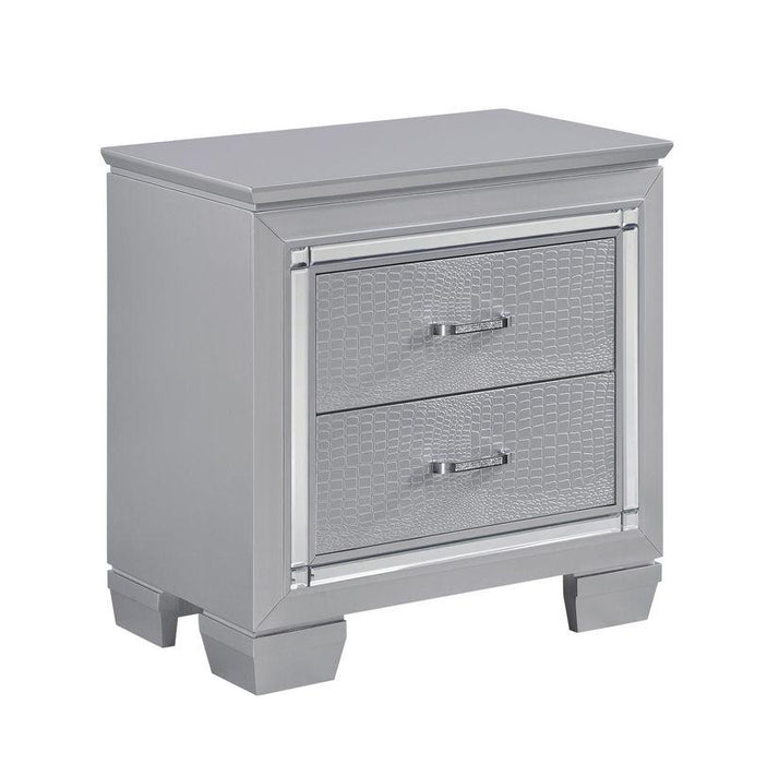 Homelegance Allura Nightstand in Silver 1916-4 - Home Discount Furniture - NJ-linden