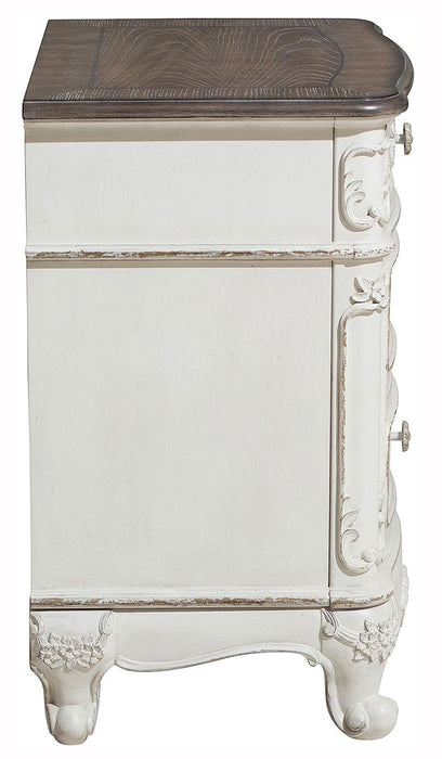 Homelegance Cinderella Night Stand in Antique White with Grey Rub-Through 1386NW-4 - Home Discount Furniture - NJ-linden