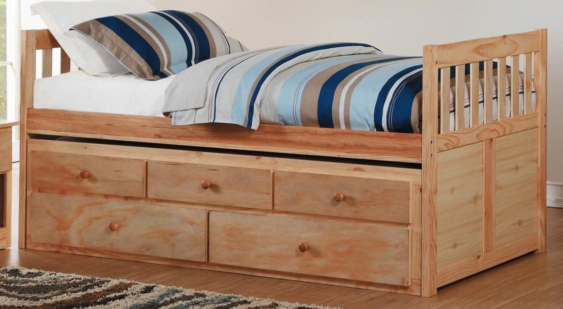 Homelegance Bartly Twin/Twin Trundle Bed w/ 2 Storage Drawers in Natural B2043PR-1* - Home Discount Furniture - NJ-linden