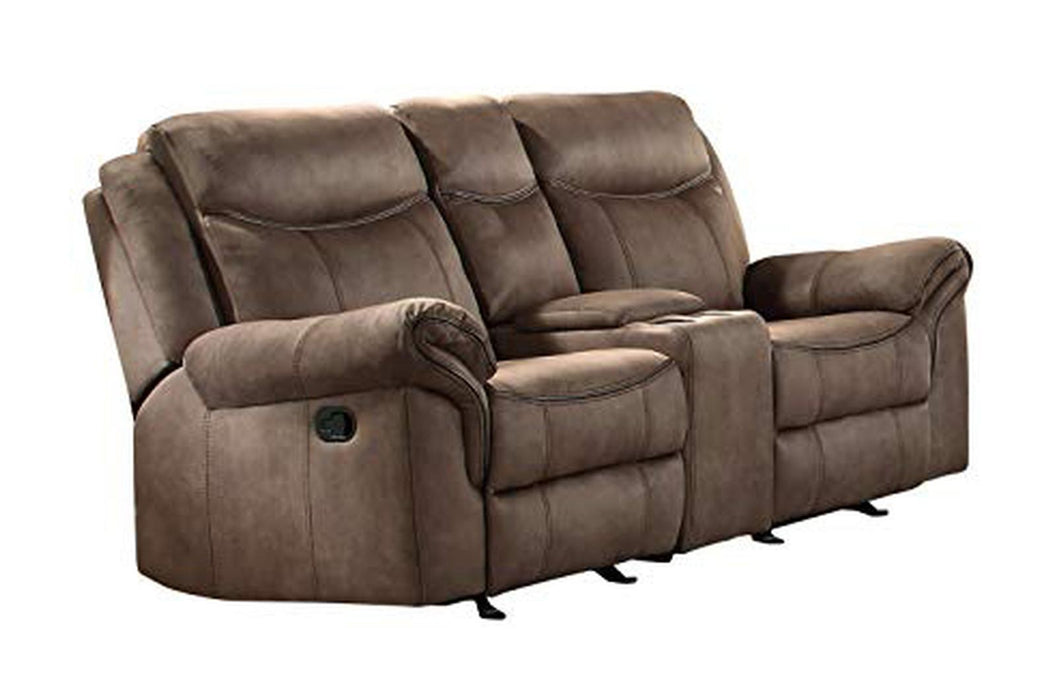 Homelegance Furniture Aram Double Glider Reclining Loveseat in Dark Brown 8206NF-2 - Home Discount Furniture - NJ-linden