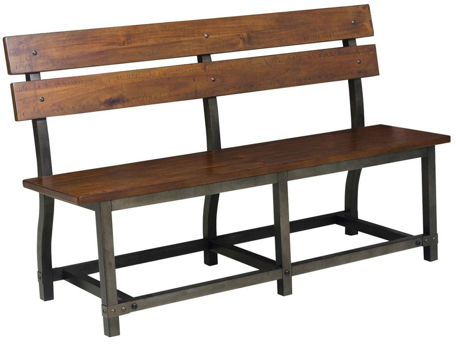 Homelegance Holverson Bench w/ Back in Rustic Brown 1715-BH - Home Discount Furniture - NJ-linden