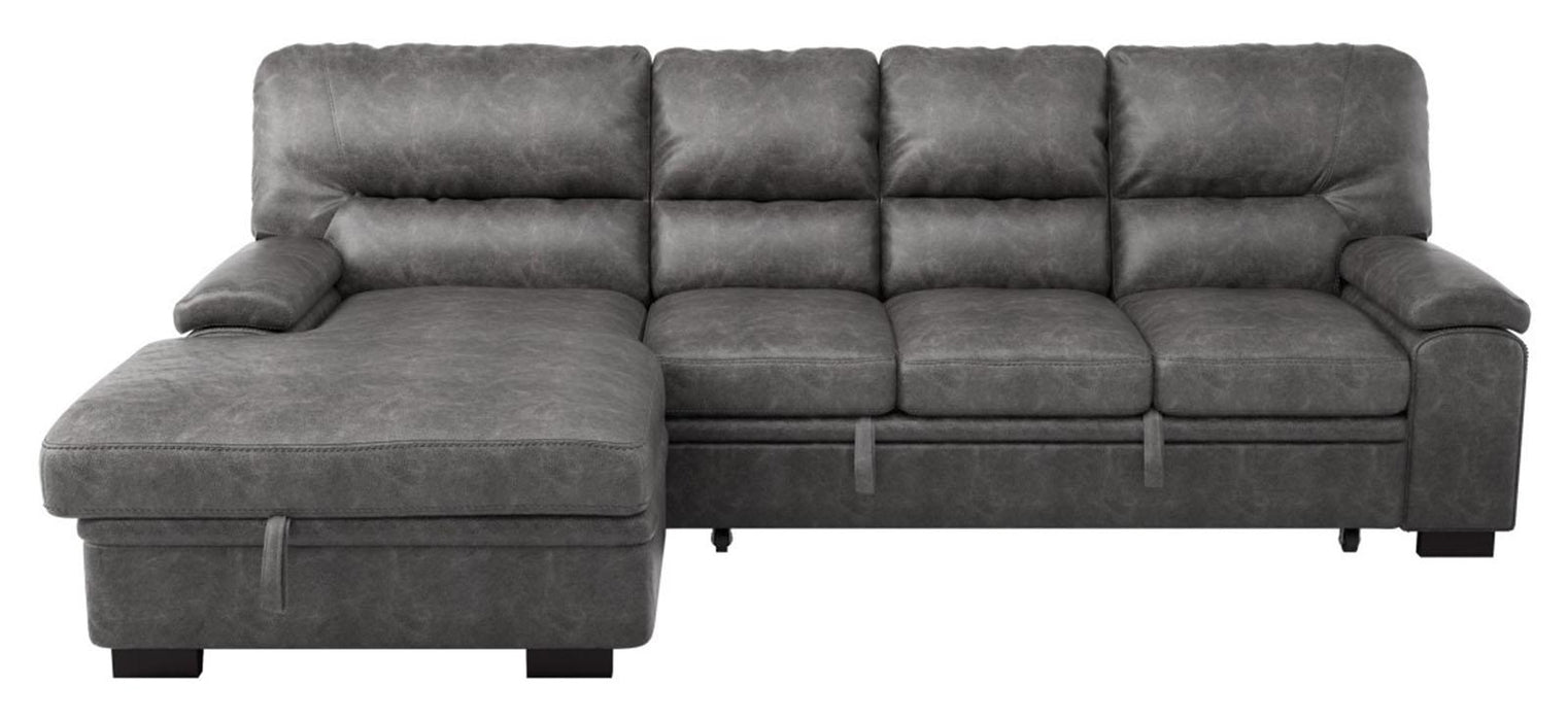 Homelegance Furniture Michigan Sectional with Pull Out Bed and Left Chaise in Dark Gray 9407DG*2LC3R - Home Discount Furniture - NJ-linden