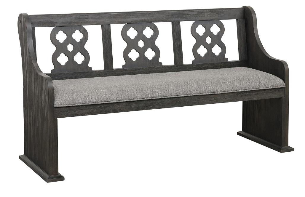 Homelegance Arasina Bench with Curved Arms in Dark Pewter 5559N-14A - Home Discount Furniture - NJ-linden