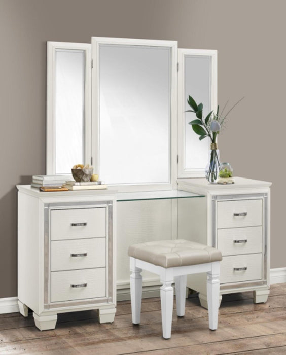 Homelegance Allura Vanity Dresser with Mirror in White 1916W-15* - Home Discount Furniture - NJ-linden