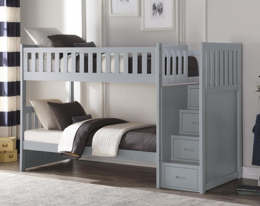 Homelegance Orion Bunk Bed w/ Reversible Step Storage in Gray B2063SB-1* - Home Discount Furniture - NJ-linden