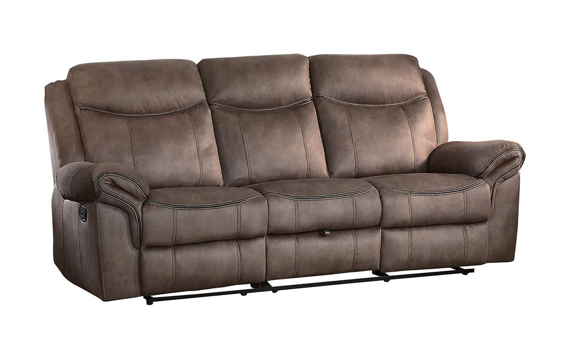 Homelegance Furniture Aram Double Glider Reclining Sofa in Dark Brown 8206NF-3 - Home Discount Furniture - NJ-linden