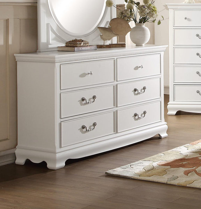 Homelegance Lucida 6 Drawer Dresser in White 2039W-5 - Home Discount Furniture - NJ-linden