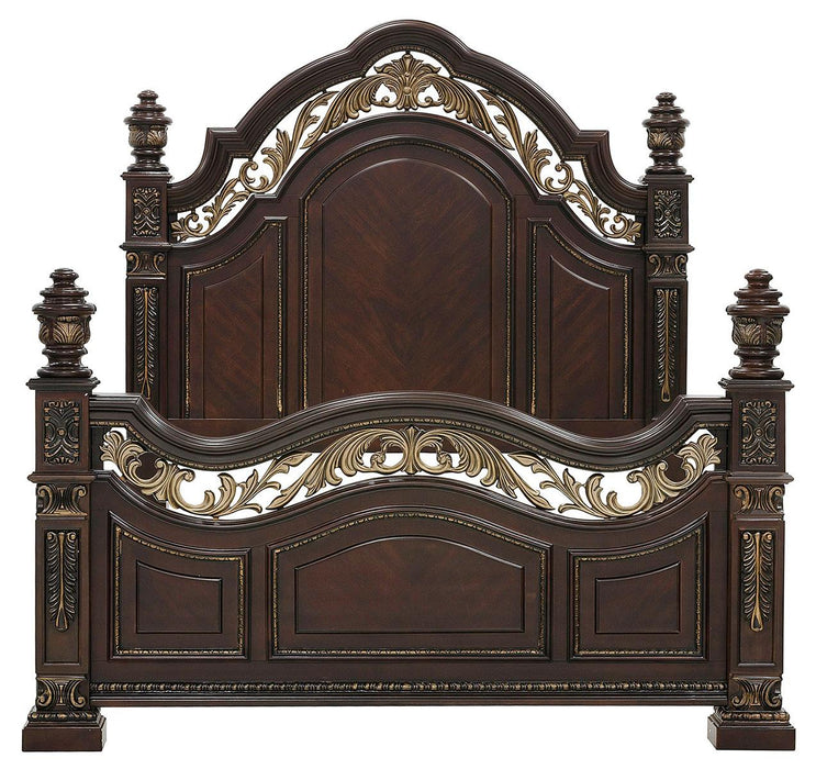 Homelegance Catalonia Queen Poster Bed in Cherry 1824-1 - Home Discount Furniture - NJ-linden