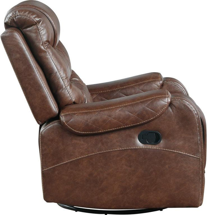 Homelegance Furniture Putnam Swivel Glider Reclining Chair in Brown 9405BR-1 - Home Discount Furniture - NJ-linden