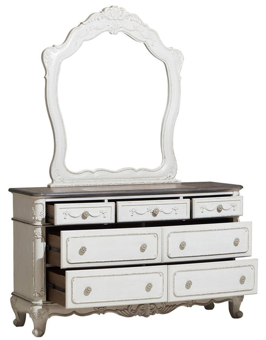 Homelegance Cinderella 7 Drawer Dresser in Antique White with Grey Rub-Through 1386NW-5 - Home Discount Furniture - NJ-linden