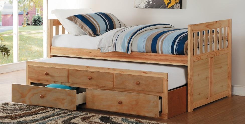 Homelegance Bartly Twin/Twin Trundle Bed w/ 2 Storage Drawers in Natural B2043PR-1* - Home Discount Furniture - NJ-linden