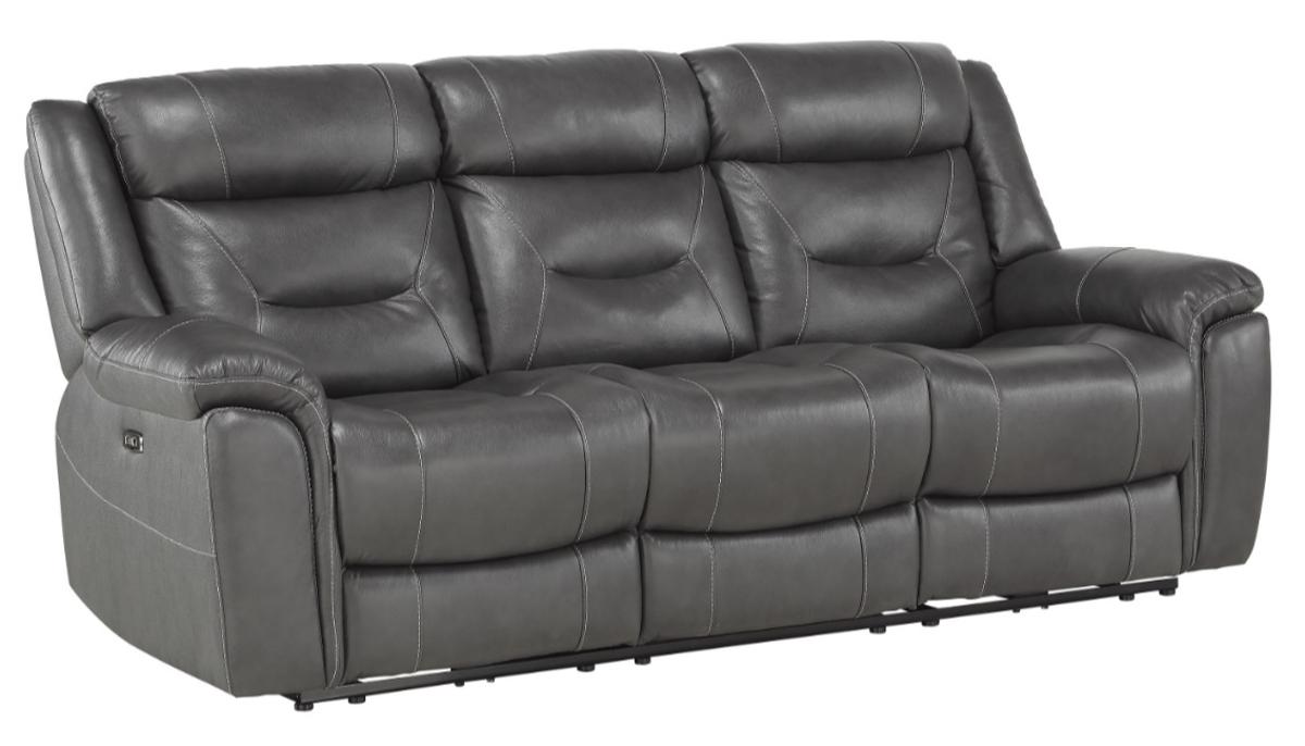 Homelegance Furniture Danio Power Double Reclining Sofa with Power Headrests in Dark Gray 9528DGY-3PWH - Home Discount Furniture - NJ-linden