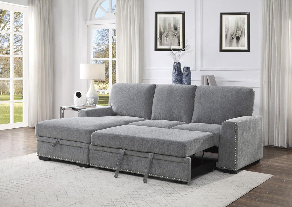 Homelegance Furniture Morelia 2pc Sectional with Pull Out Bed and Left Chaise in Dark Gray 9468DG*2LC2R - Home Discount Furniture - NJ-linden