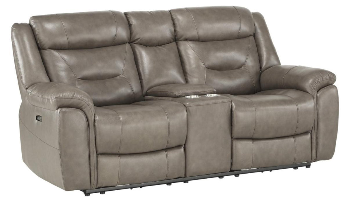 Homelegance Furniture Danio Power Double Reclining Loveseat with Power Headrests in Brownish Gray 9528BRG-2PWH - Home Discount Furniture - NJ-linden