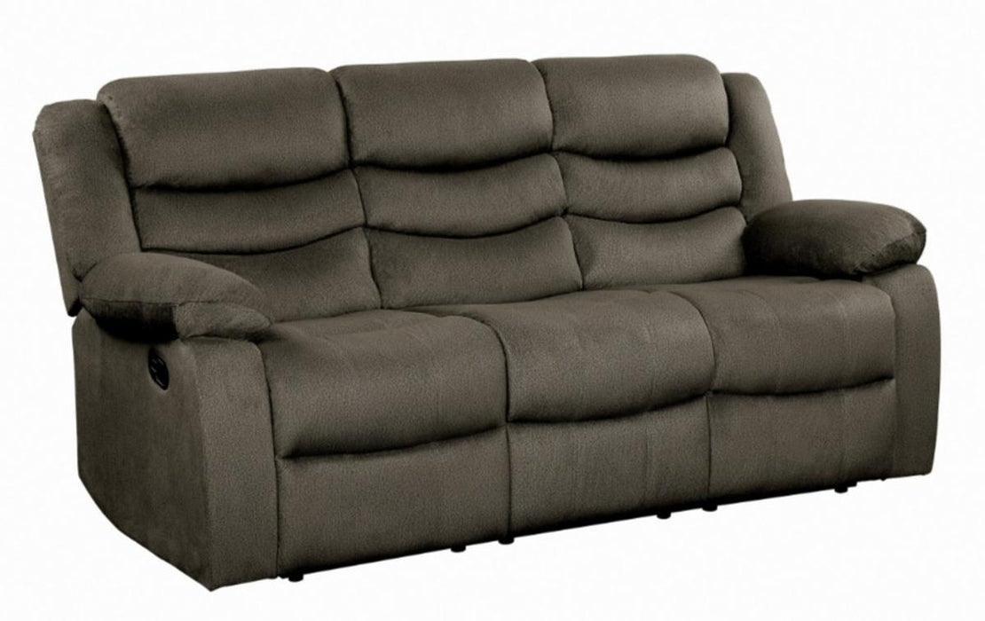 Homelegance Furniture Discus Double Reclining Sofa in Brown 9526BR-3 - Home Discount Furniture - NJ-linden