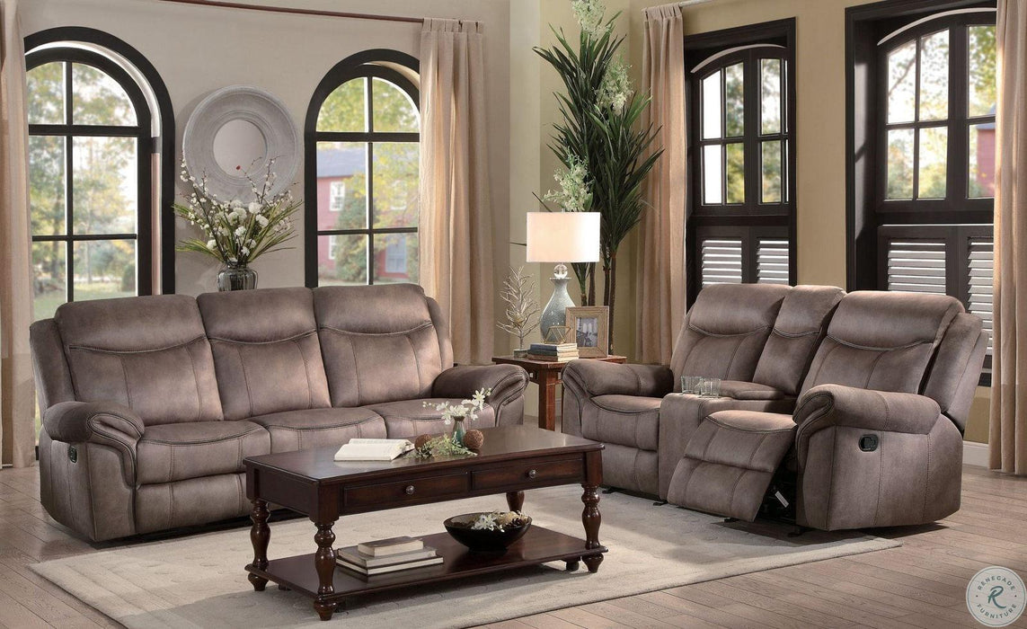 Homelegance Furniture Aram Double Glider Reclining Loveseat in Dark Brown 8206NF-2 - Home Discount Furniture - NJ-linden