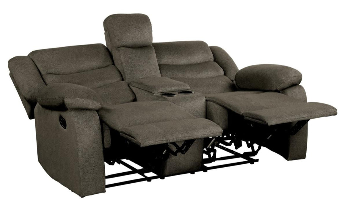 Homelegance Furniture Discus Double Reclining Loveseat in Brown 9526BR-2 - Home Discount Furniture - NJ-linden