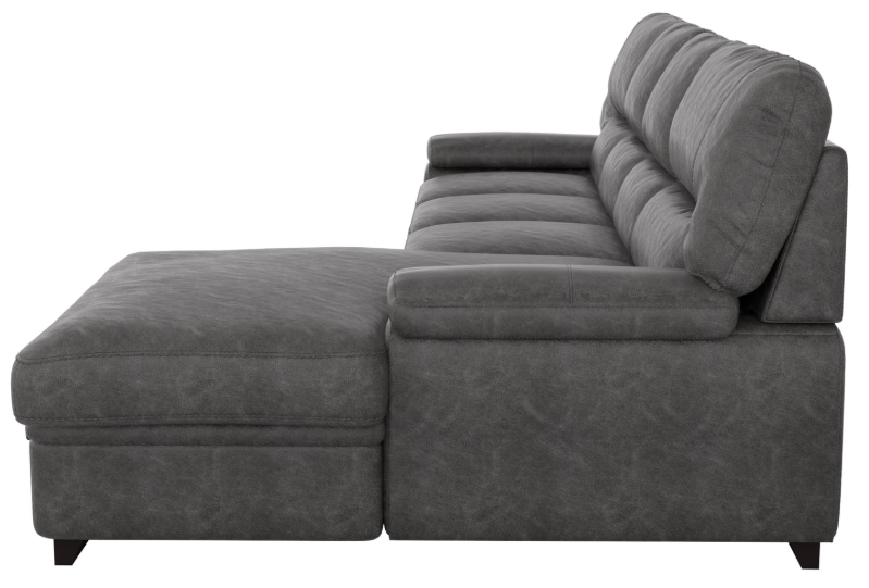 Homelegance Furniture Michigan Sectional with Pull Out Bed and Right Chaise in Dark Gray 9407DG*2RC3L - Home Discount Furniture - NJ-linden