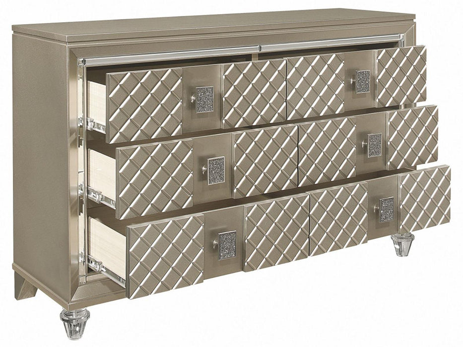 Homelegance Furniture Youth Loudon 6 Drawer Dresser in Champagne Metallic B1515-5 - Home Discount Furniture - NJ-linden