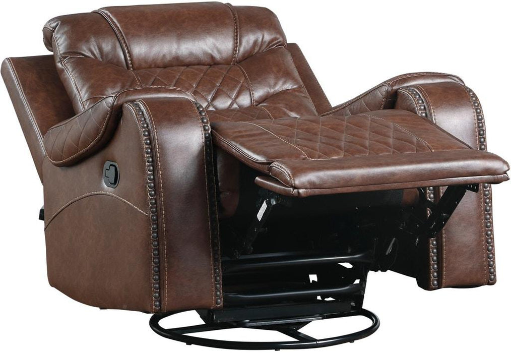 Homelegance Furniture Putnam Swivel Glider Reclining Chair in Brown 9405BR-1 - Home Discount Furniture - NJ-linden