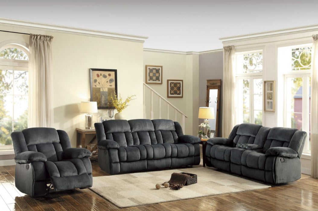 Homelegance Furniture Laurelton Double Glider Reclining Loveseat w/ Center Console in Charcoal 9636CC-2 - Home Discount Furniture - NJ-linden