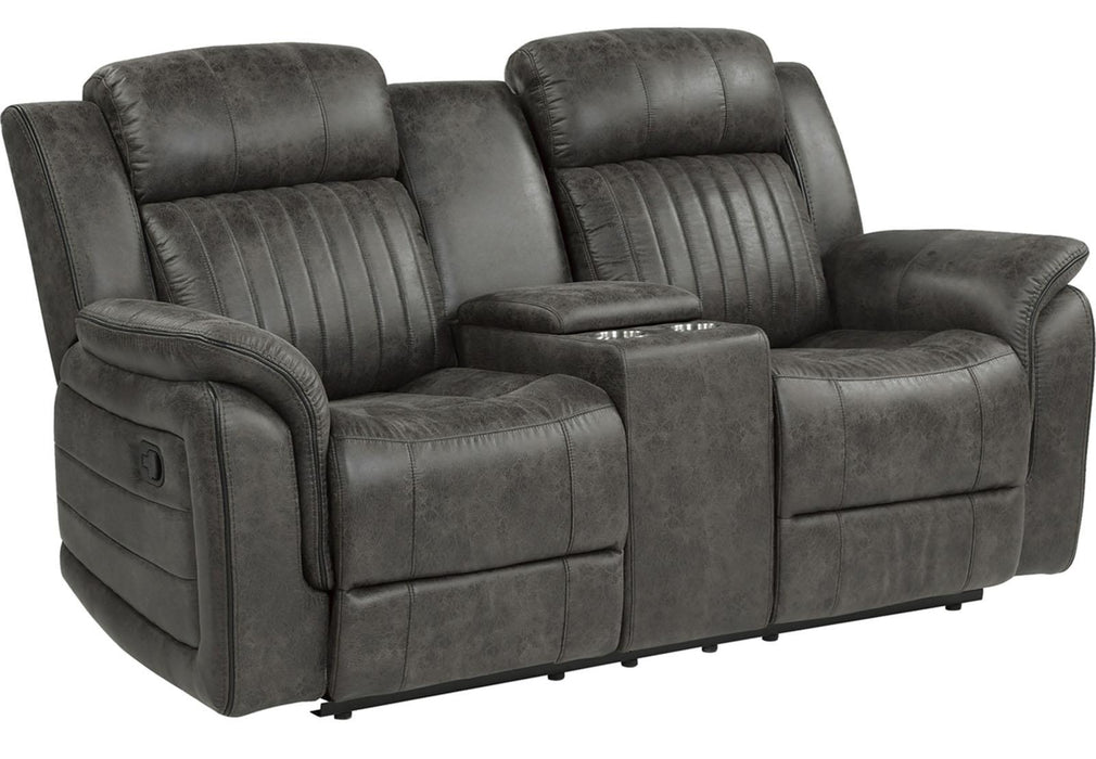 Homelegance Furniture Centeroak Double Reclining Loveseat in Gray 9479BRG-2 - Home Discount Furniture - NJ-linden