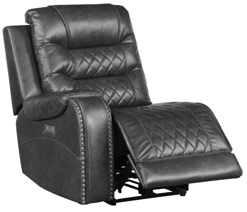 Homelegance Furniture Putnam Power Left Side Reclining Chair with USB Port in Gray 9405GY-LRPW - Home Discount Furniture - NJ-linden