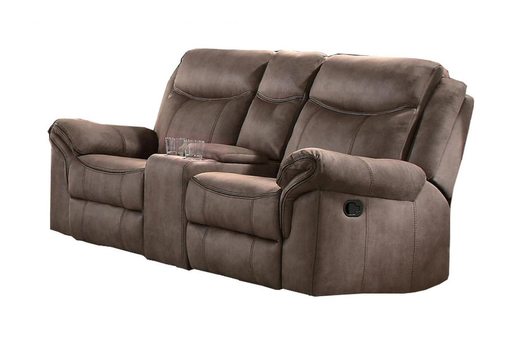 Homelegance Furniture Aram Double Glider Reclining Loveseat in Dark Brown 8206NF-2 - Home Discount Furniture - NJ-linden