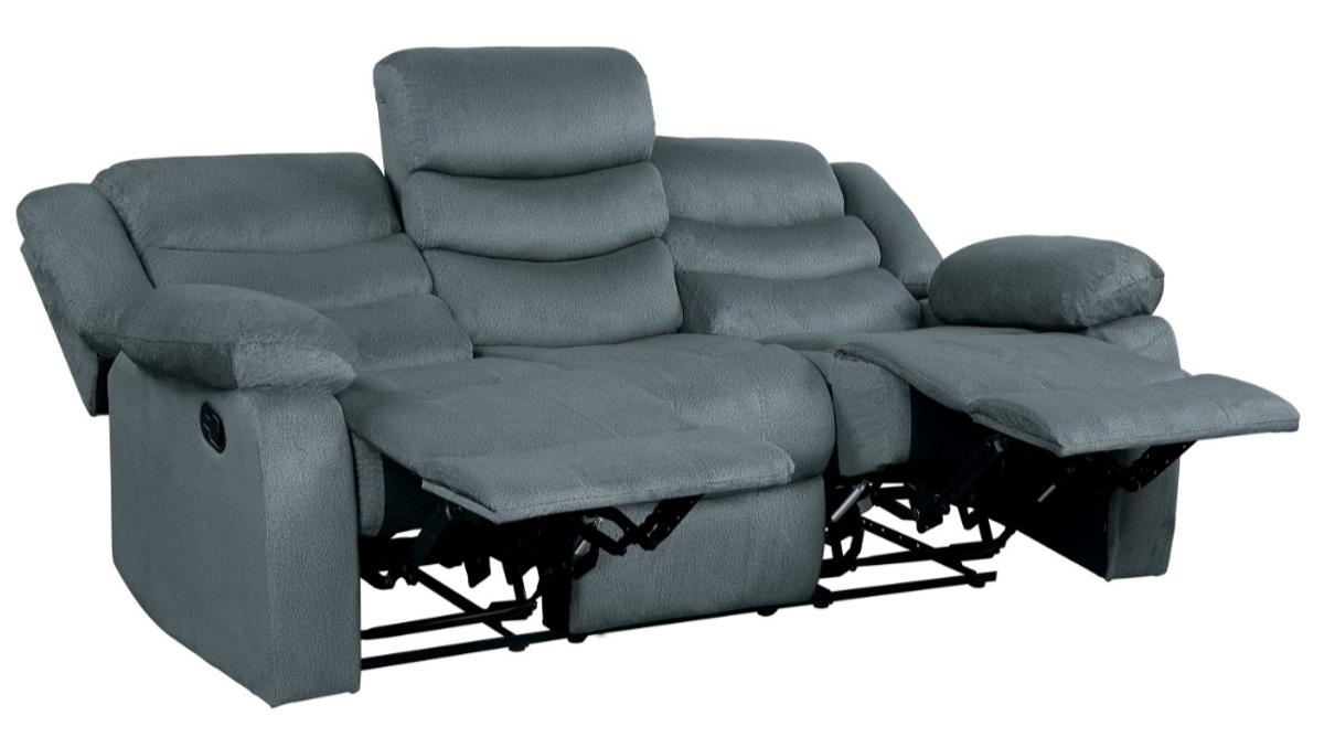 Homelegance Furniture Discus Double Reclining Sofa in Gray 9526GY-3 - Home Discount Furniture - NJ-linden